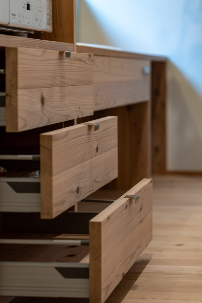 造作洗面　幹太くんの造作台　ソフトクローズ引出し